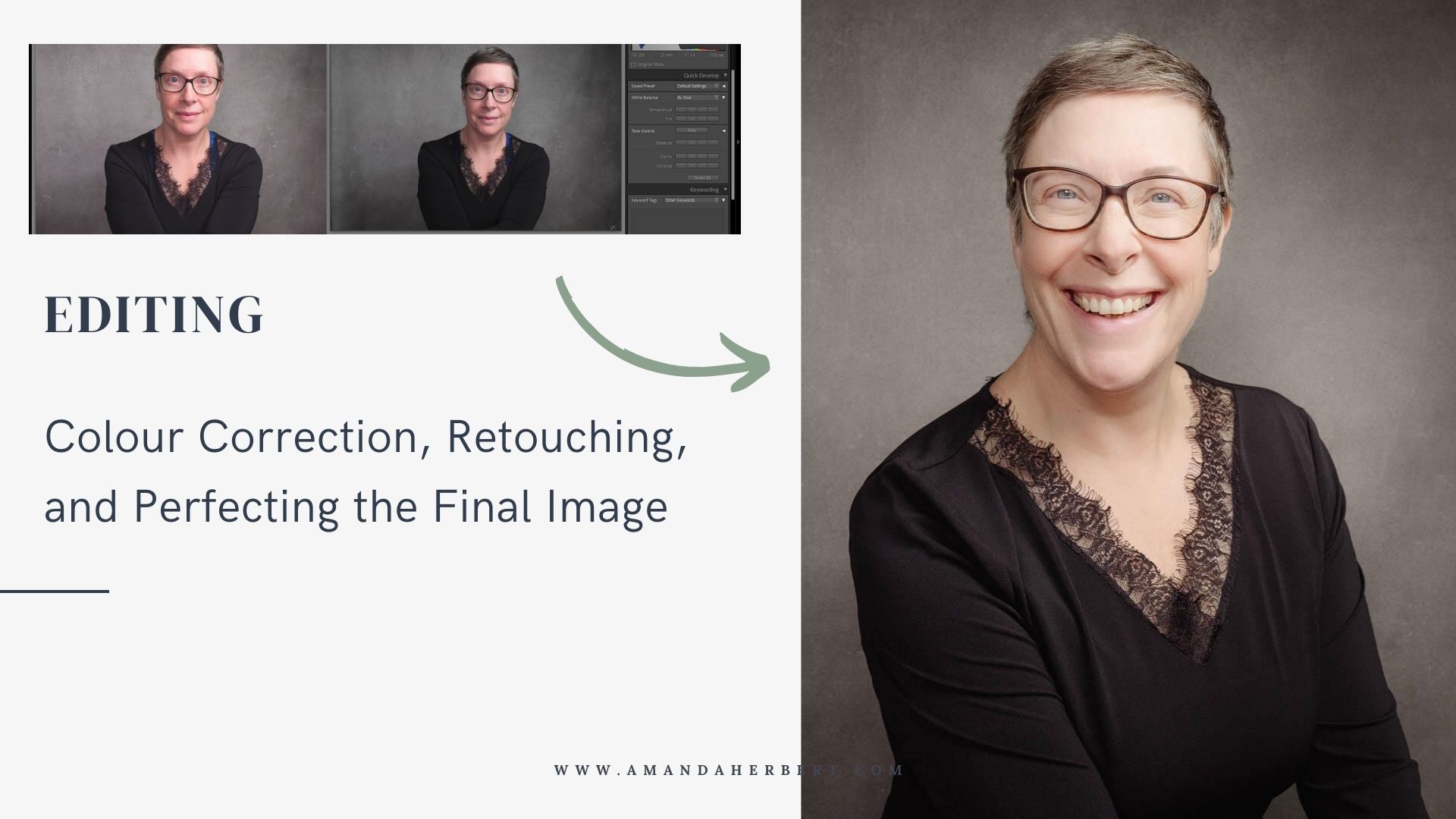 Edited professional portrait showcasing enhanced features and character